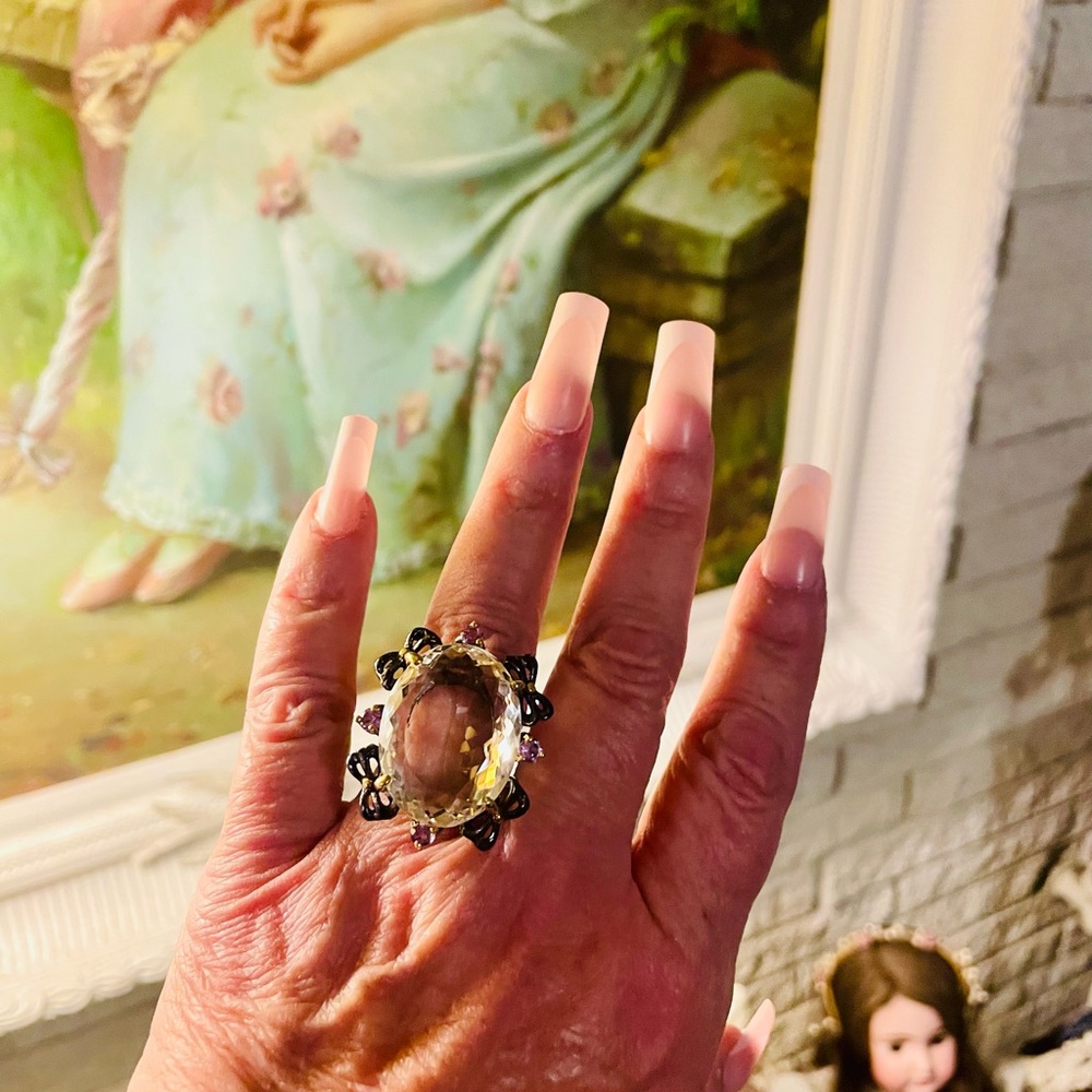 Gemstone sterling silver ring